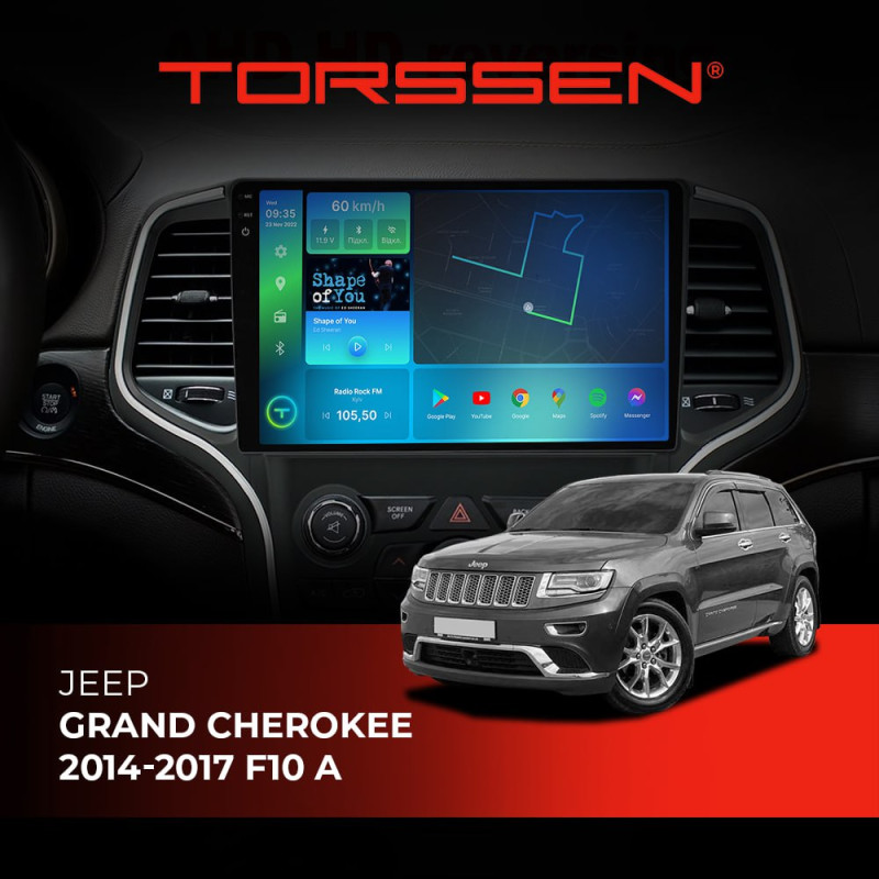 Штатна магнітола Torssen 2K Jeep Grand Cherokee 2014-2017 A/B FL10 4+64Gb 4G Carplay DSP