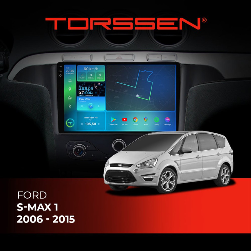 Штатна магнітола Torssen 2K Ford S-max 1 (2006 - 2015) F96128 4G Carplay DSP