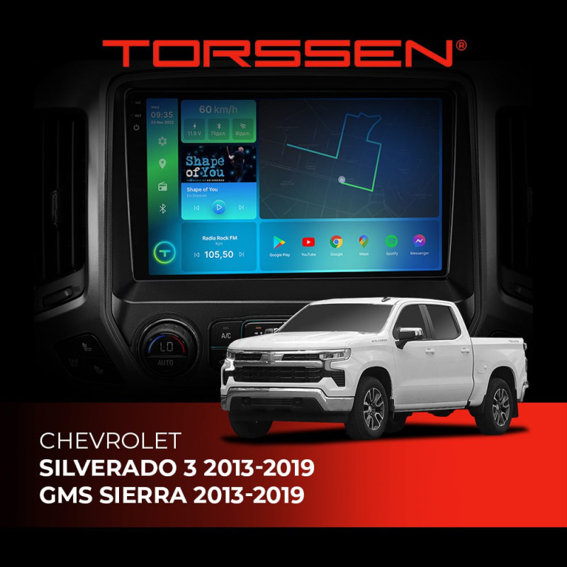 Штатна магнітола Torssen 2K Chevrolet Silverado 3 13-19 GMC Sierra 13-19 F96128 4G Carplay DSP