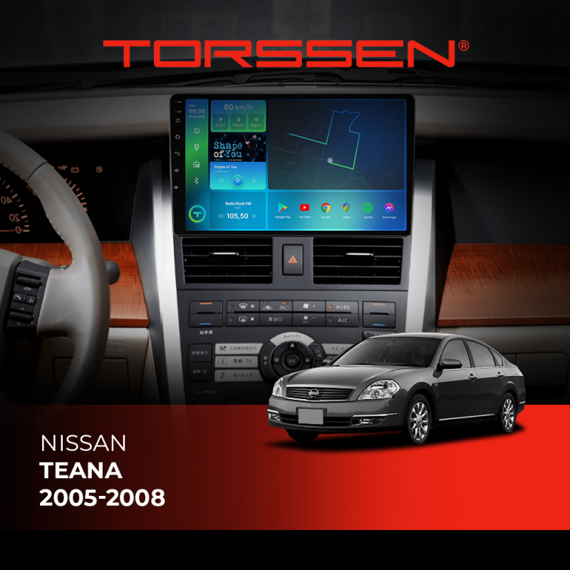Штатная магнитола Torssen Nissan Teana 2005-2008  FL9 4+64Gb 4G Carplay DSP