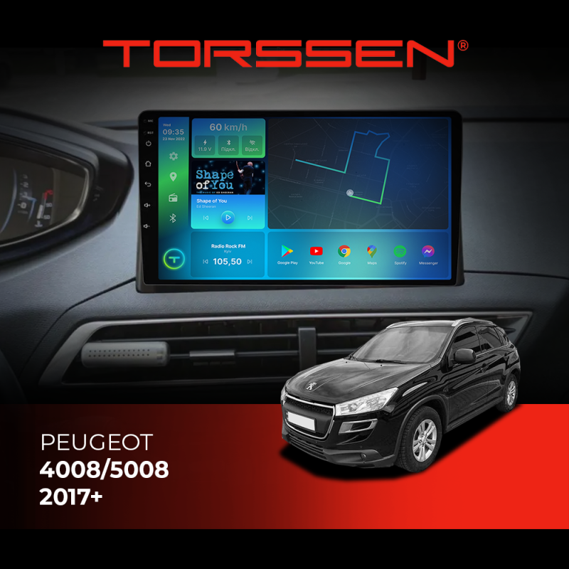 Штатна магнітола Torssen Peugeot 4008/5008 2017+ F98256 4G Carplay DSP