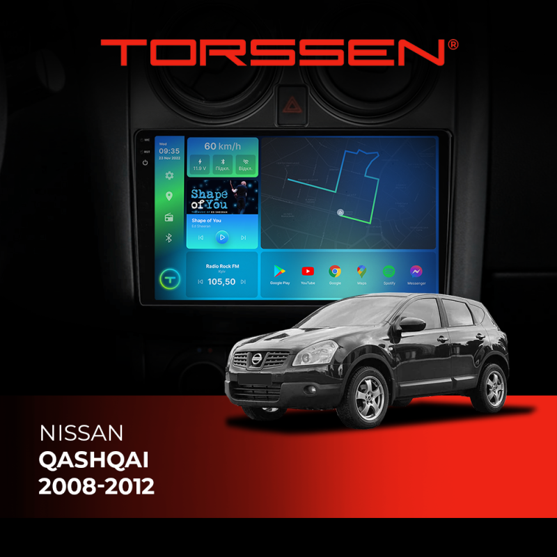 Штатна магнітола Torssen 2K Nissan Qashqai 08-12 F96128 4G Carplay DSP