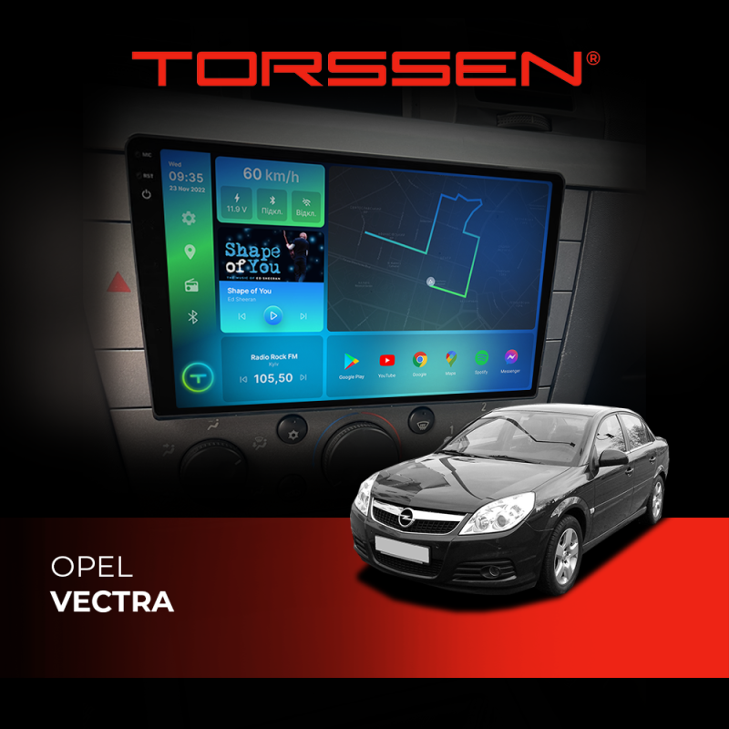 Штатна магнітола Torssen 2K Opel Vectra F98256 4G Carplay DSP