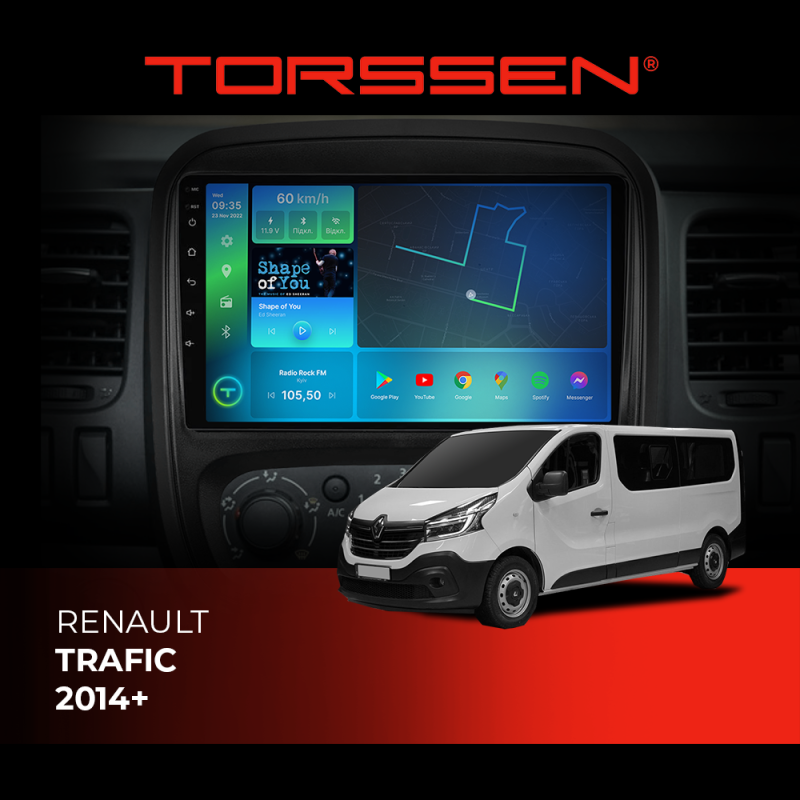 Штатна магнітола Torssen Renault Trafic 2014+ F98256  4G Carplay DSP