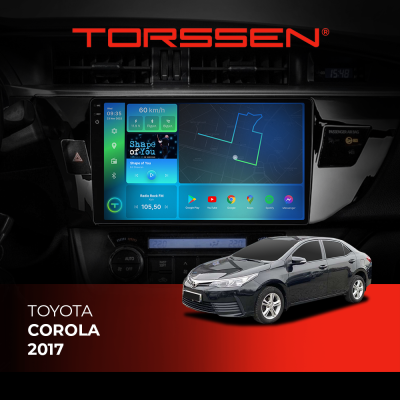 Штатна магнітола Torssen 2K Toyota Corola 17 FL10 4+64Gb 4G Carplay DSP