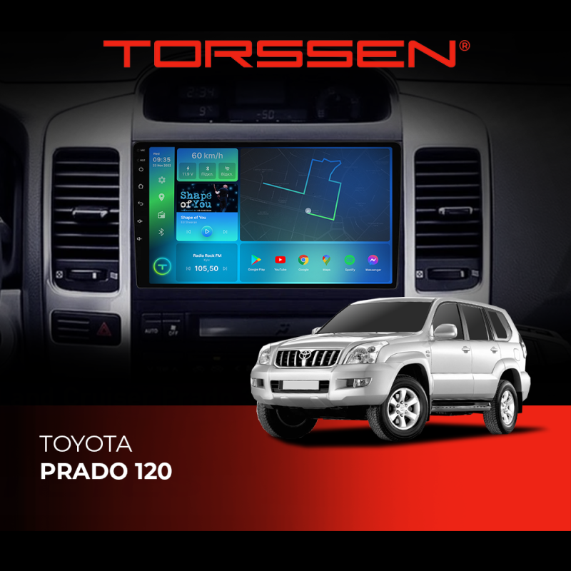 Штатна магнітола Torssen Toyota Prado 120 FL9 4+64Gb 4G Carplay DSP