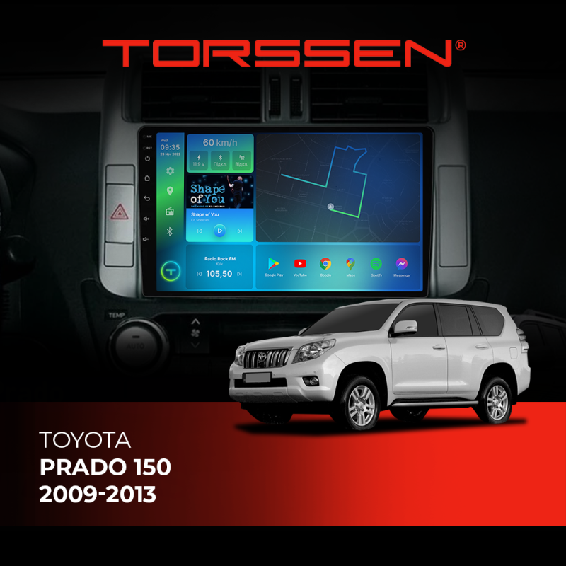 Штатна магнітола Torssen Toyota Prado 150 2009-2013 FL9 4+64Gb 4G Carplay DSP