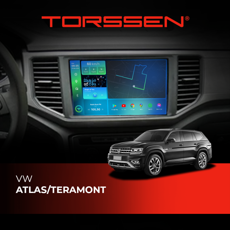 Штатна магнітола Torssen VW Atlas/Teramont FL10 4+64Gb 4G Carplay DSP