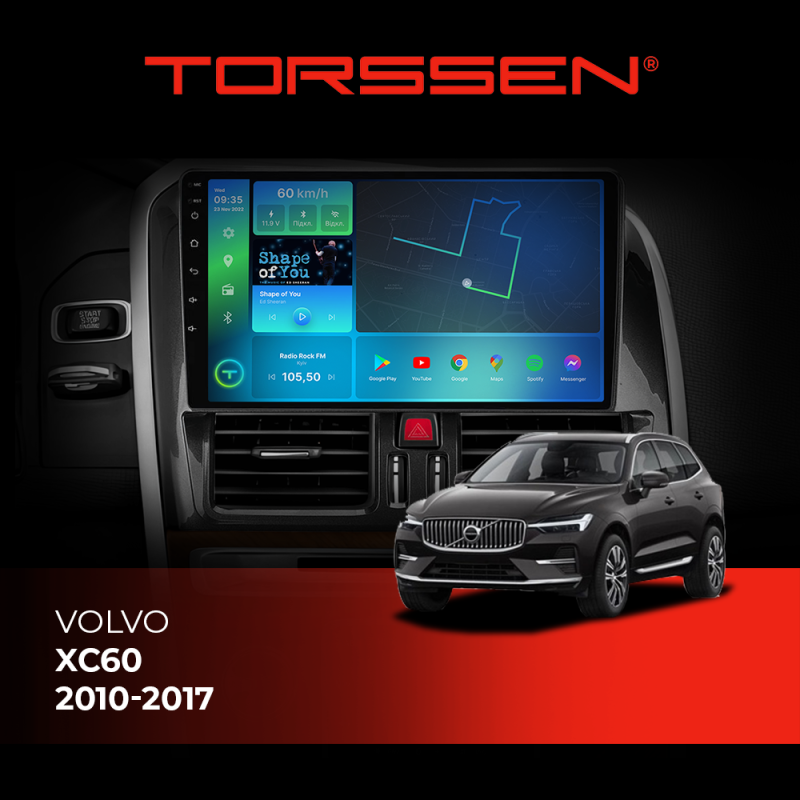 Штатна магнітола Torssen Volvo  XC60 10-17 FL9 4+64Gb 4G Carplay DSP