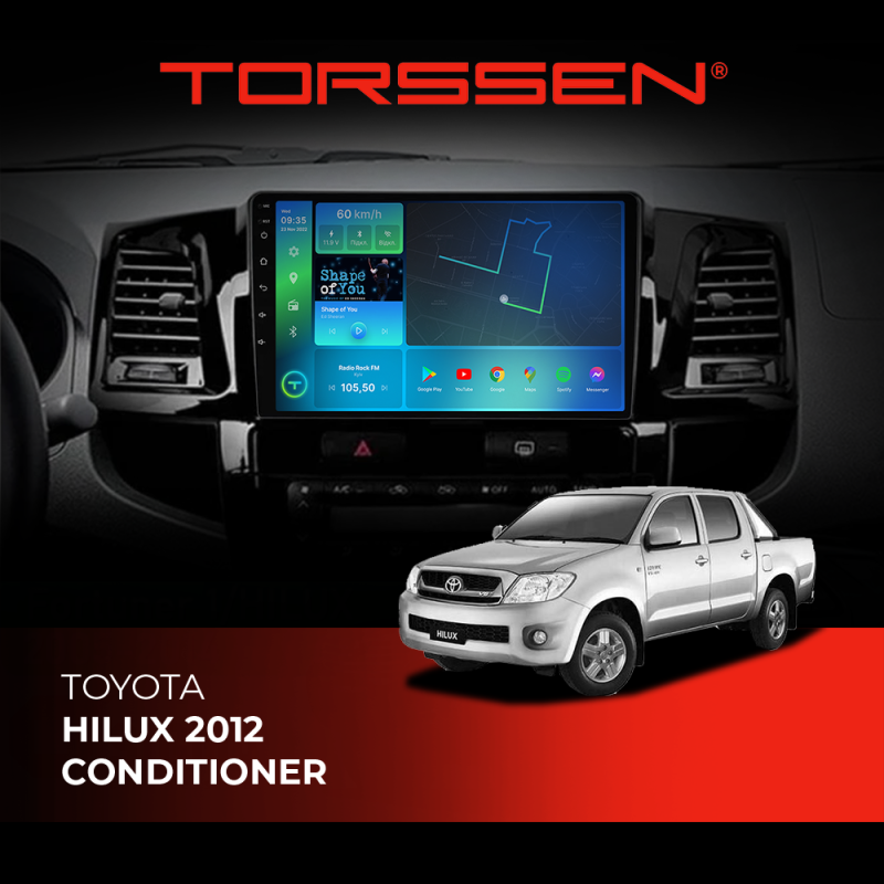 Штатна магнітола Torssen Toyota Hilux 12 Conditioner FL9 4+64Gb 4G Carplay DSP