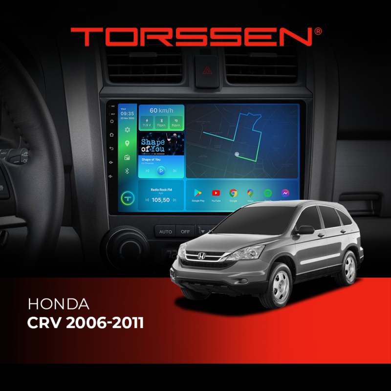 Штатна магнітола Torssen Honda CRV-2006-2011 F9464 4G