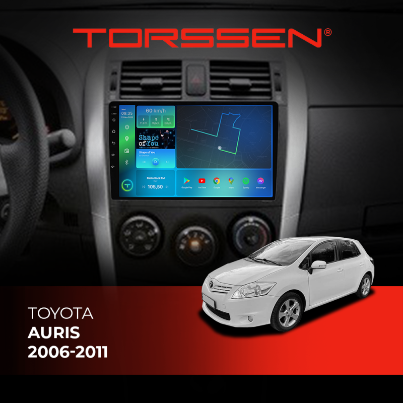 Штатна магнітола Torssen Toyota Auris 2006-2011 FL9 4+64Gb 4G Carplay DSP