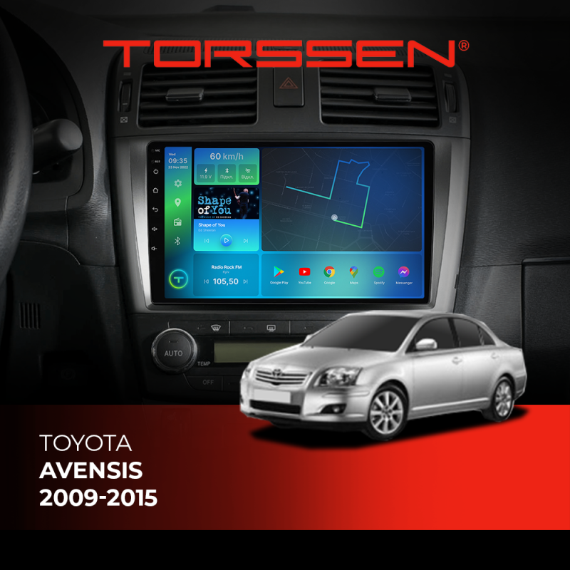 Штатна магнітола Torssen Toyota Avensis 09-15 FL9 4+64Gb 4G Carplay DSP