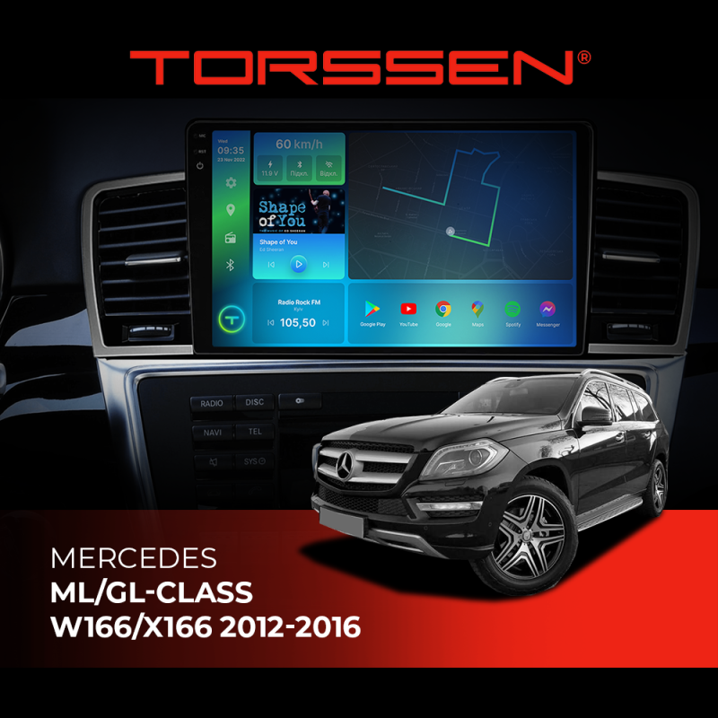 Штатна магнітола Torssen 2K Mercedes ML/GL-class W166/X166 12-16 F96128 4G Carplay DSP