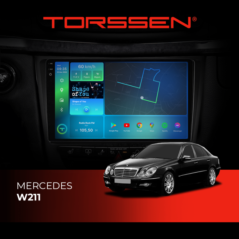Штатна магнітола Torssen 2K Mercedes W211 F96128 4G Carplay DSP