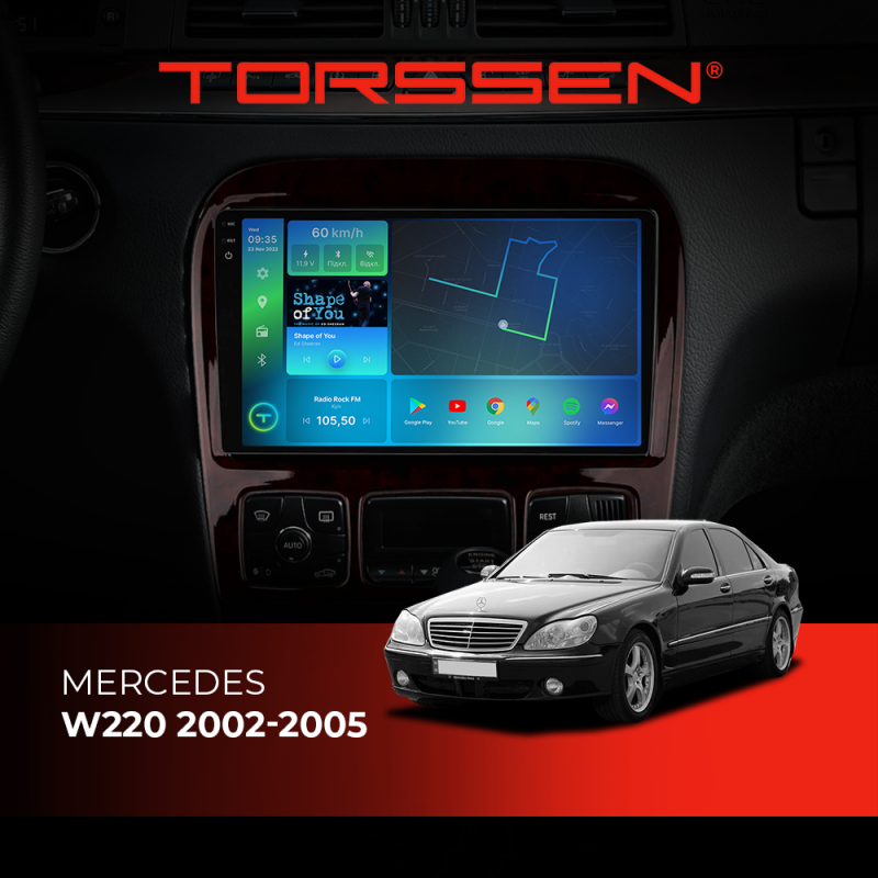 Штатна магнітола Torssen 2K Mercedes W220 02-05 F96128 4G Carplay DSP