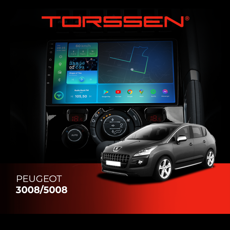 Штатна магнітола Torssen 2K Peugeot 3008/5008 F96128 4G Carplay DSP