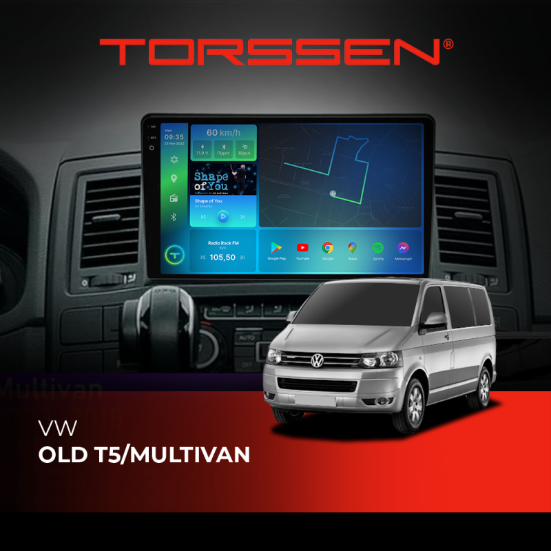 Штатна магнітола Torssen 2K VW Old T5/Multivan FL 4+64Gb 4G Carplay DSP