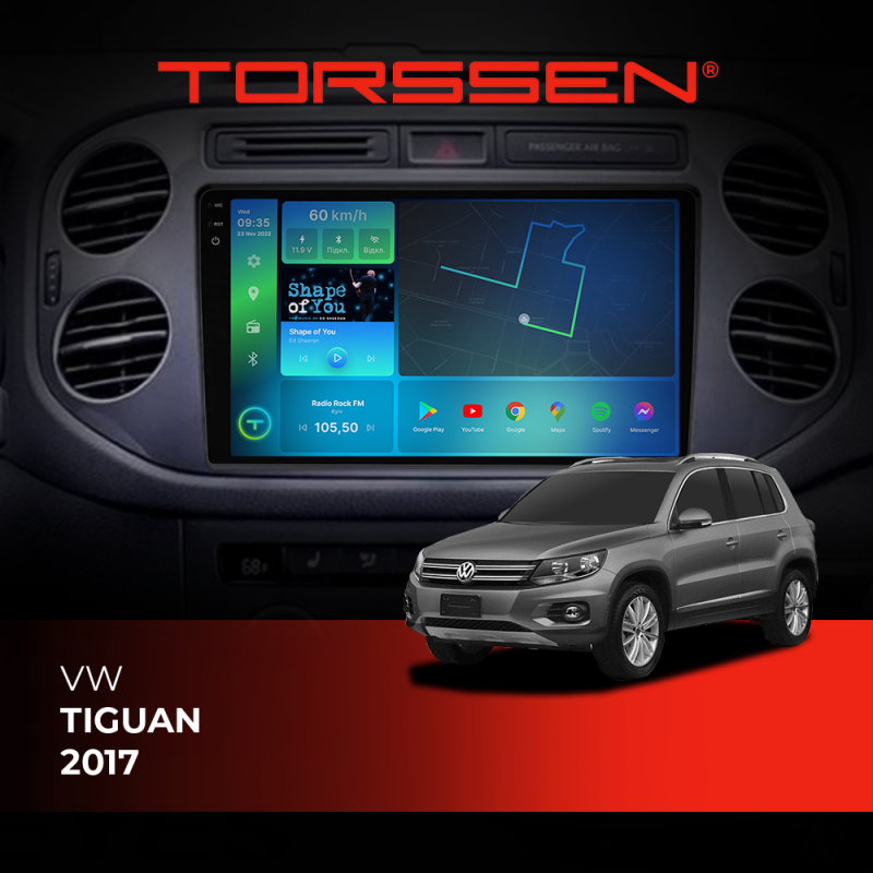 Штатна магнітола Torssen 2K VW Tiguan -17 F98256 4G Carplay DSP