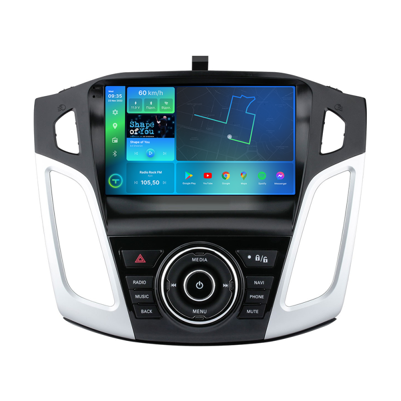 Штатная магнитола Torssen Ford Focus 12-17 чорна/сіра з кнопками FL9 4+64Gb 4G Carplay DSP