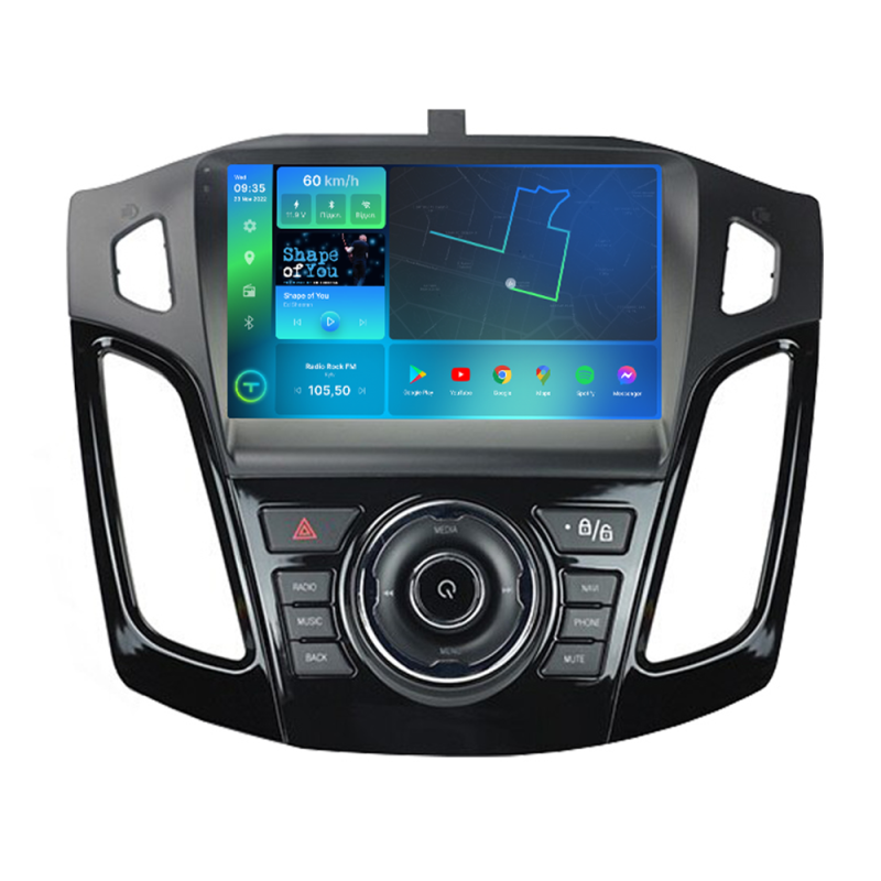 Штатная магнитола Torssen Ford Focus 12-17 чорний глянець з кнопками TOP FL9 4+64Gb 4G Carplay DSP