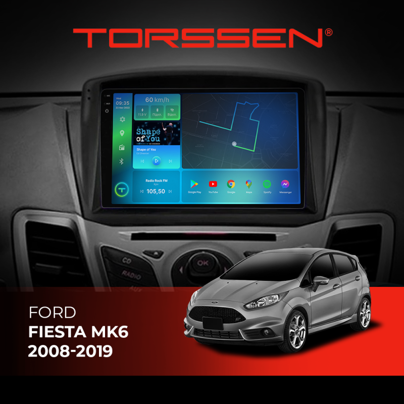 Штатна магнітола Torssen 2K Ford Fiesta MK6 08-19 F96128 4G Carplay
