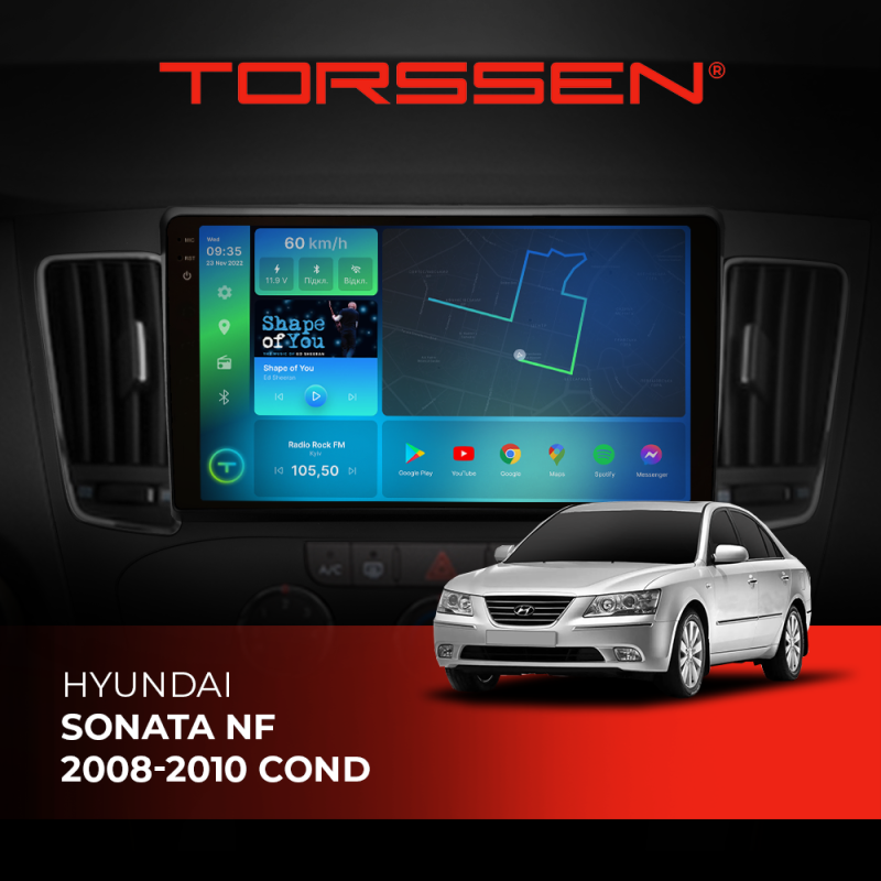 Штатна магнітола Torssen 2K Hyundai Sonata NF 08-10 cond F96128 4G Carplay DSP