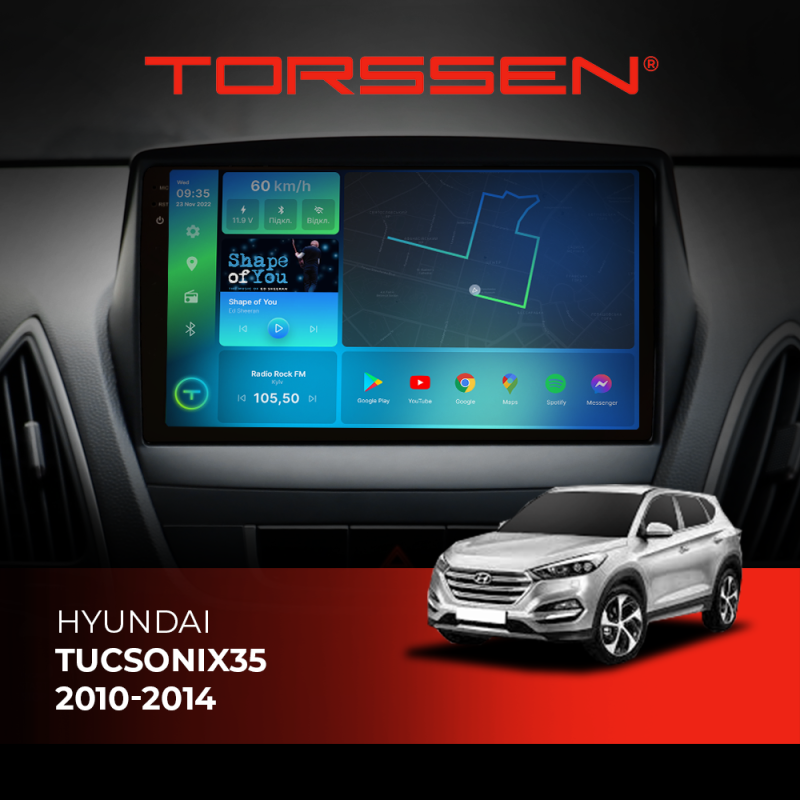 Штатна магнітола Torssen 2K Hyundai Tucson/IX35 2010-2014 F96128 4G Carplay DSP