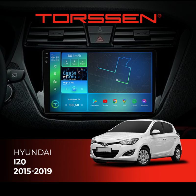 Штатна магнітола Torssen 2K Hyundai I20 15-19 F9464 4G Carplay DSP
