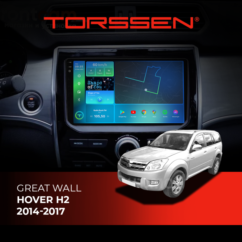 Штатна магнітола Torssen 2K Great Wall Hover H2 2014-2017 F96128 4G Carplay DSP