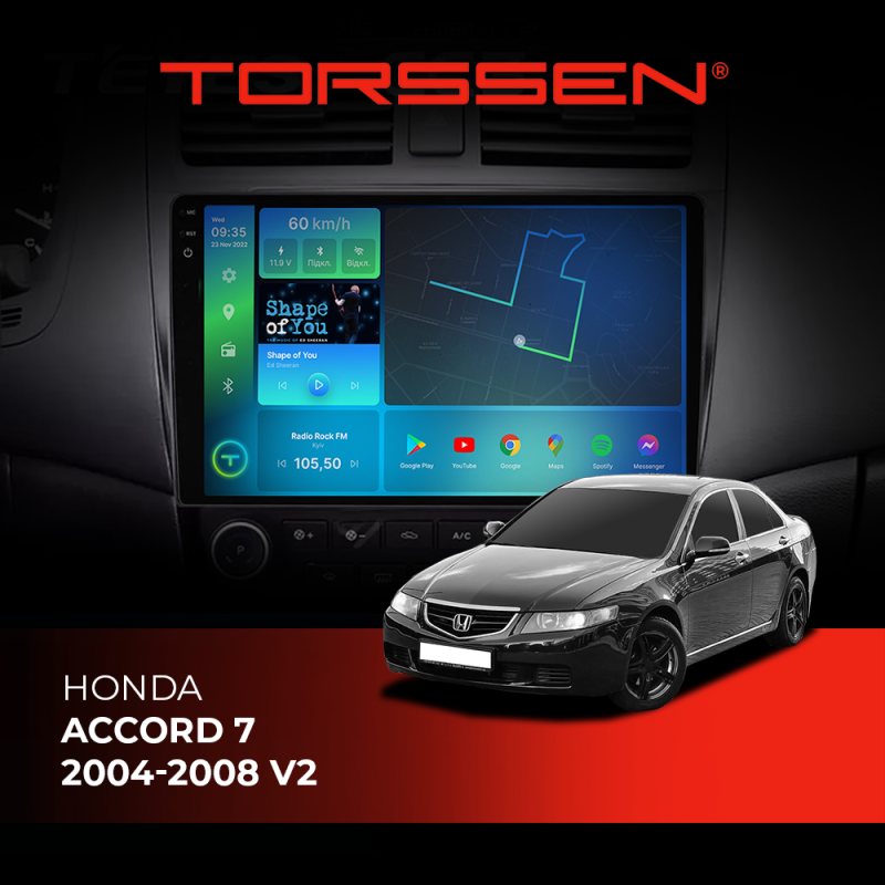 Штатна магнітола Torssen 2K Honda Accord 7 2004-2008 V2 F96128 4G Carplay DSP