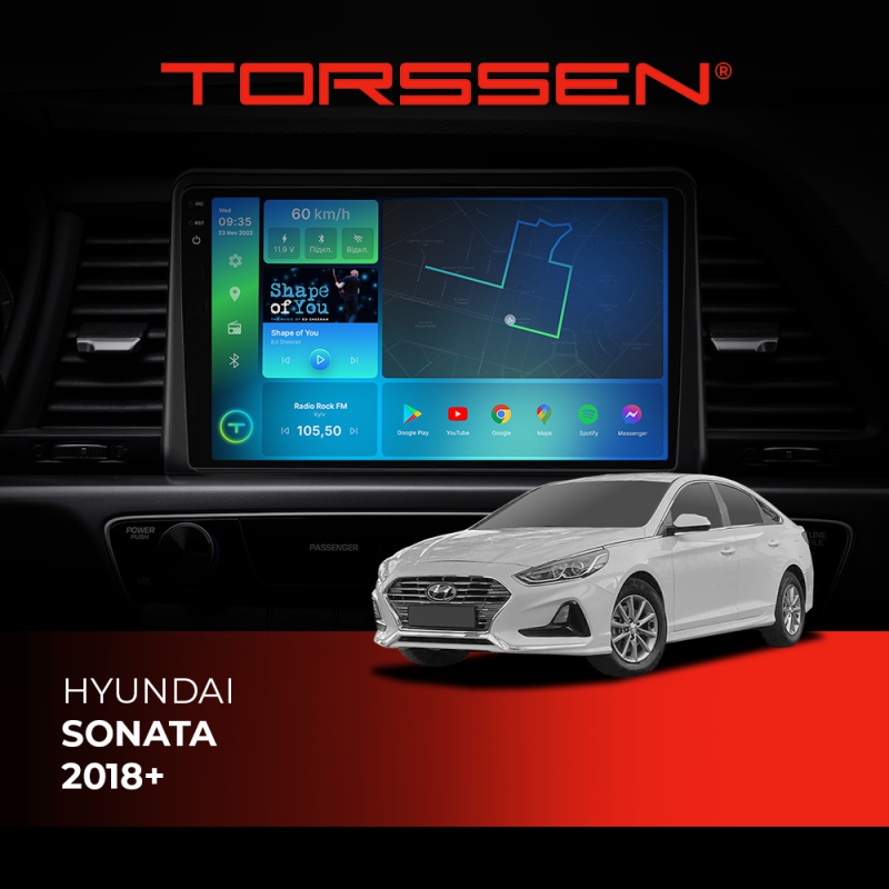 Штатна магнітола Torssen 2K Hyundai Sonata 18+ F98256 4G Carplay DSP