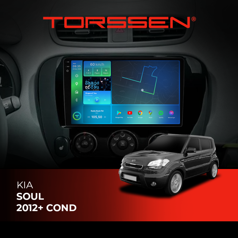 Штатна магнітола Torssen 2K Kia Soul 2012+ cond FL9 4+64Gb 4G Carplay DSP