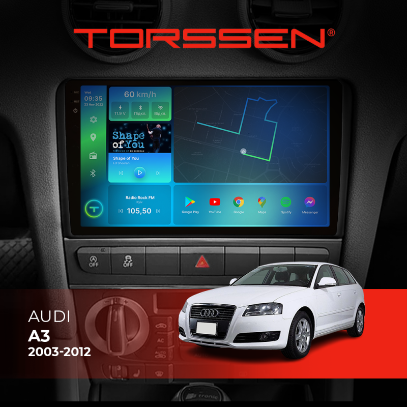 Штатна магнітола Torssen 2K DTS Audi A3 03-12 F9432 4G Carplay DSP