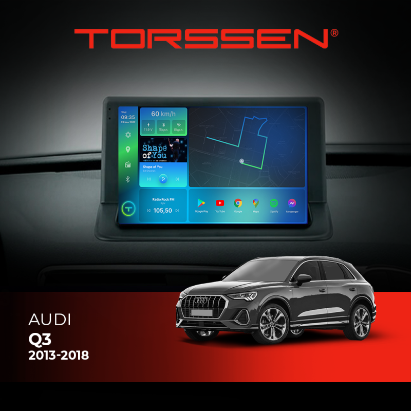 Штатна магнітола Torssen 2K Audi Q3 13-18 F9464 4G Carplay DSP