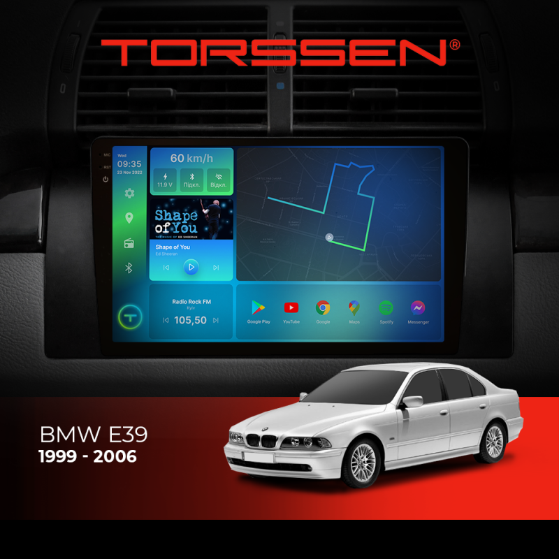 Штатна магнітола Torssen 2K BMW e39 F96128 4G Carplay DSP