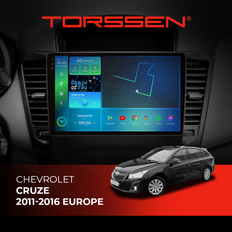 Штатна магнітола 2K Torssen Chevrolet Cruze 11-16 Europe F9464 4G Carplay DSP