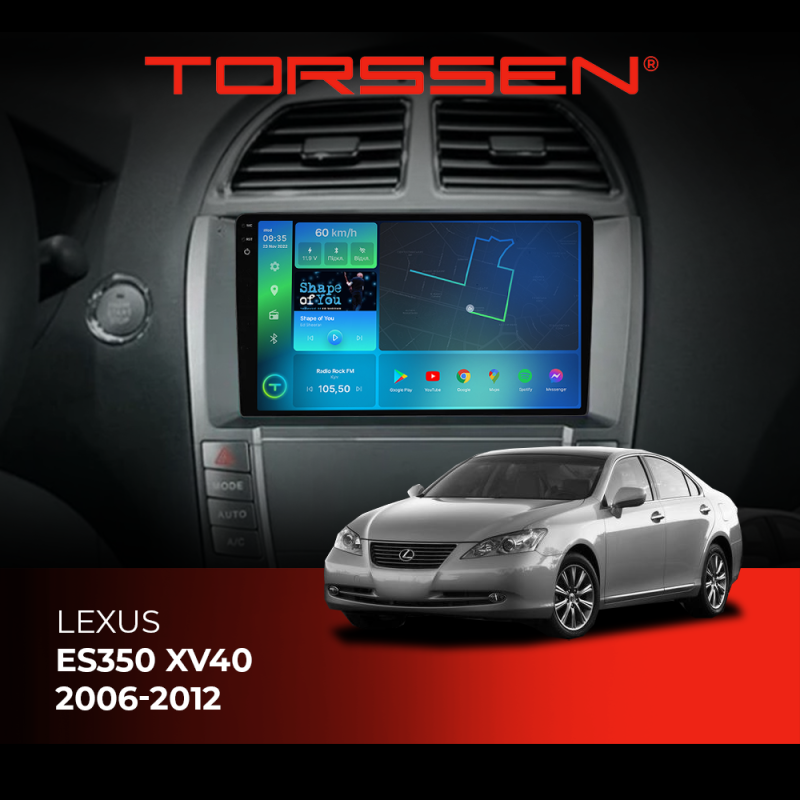 Штатна магнітола 2K Torssen Lexus ES350 XV40 2006-2012 F9464 4G Carplay DSP