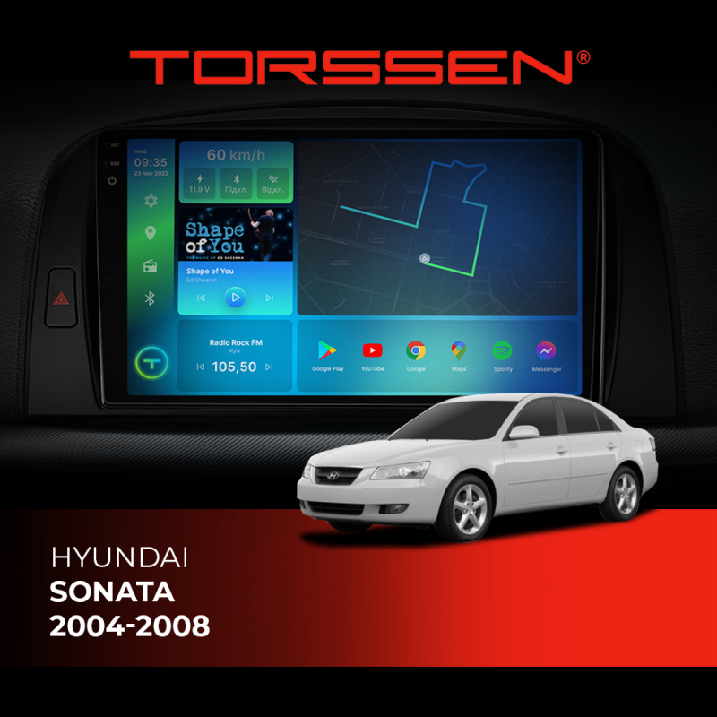 Штатна магнітола Torssen 2K DTS Hyundai Sonata 2004-2008 F9432 4G Carplay DSP