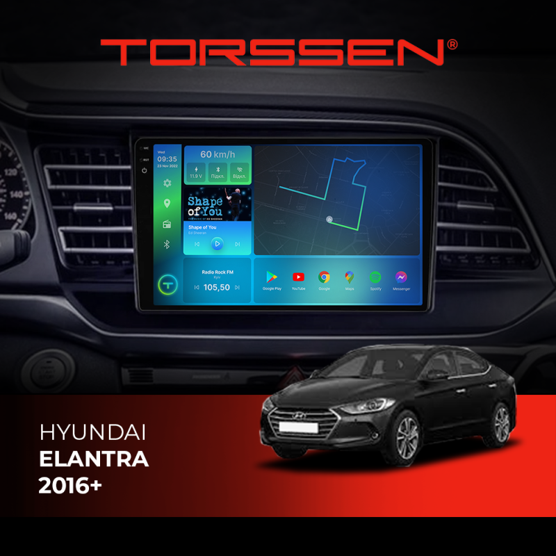 Штатна магнітола Torssen 2K DTS Hyundai Elantra 2016+ F9432 4G Carplay DSP