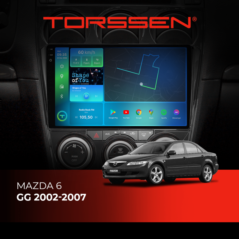 Штатна магнітола Torssen 2K Mazda 6GG 02-07 F9332 4G Carplay DSP