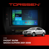 Штатна магнітола Torssen VW Passat B5,Skoda Superb 01-08 F9332 4G Carplay DSP
