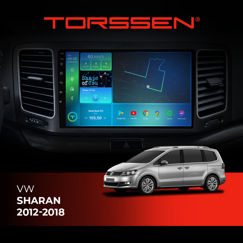 Штатная магнитола Torssen VW Sharan 12-18 F9332 4G Carplay DSP