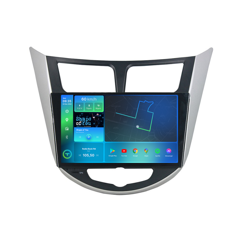 Штатна магнітола Torssen 2K Hyundai Accent 2011-2018 B/G FL9 4+64Gb 4G Carplay DSP