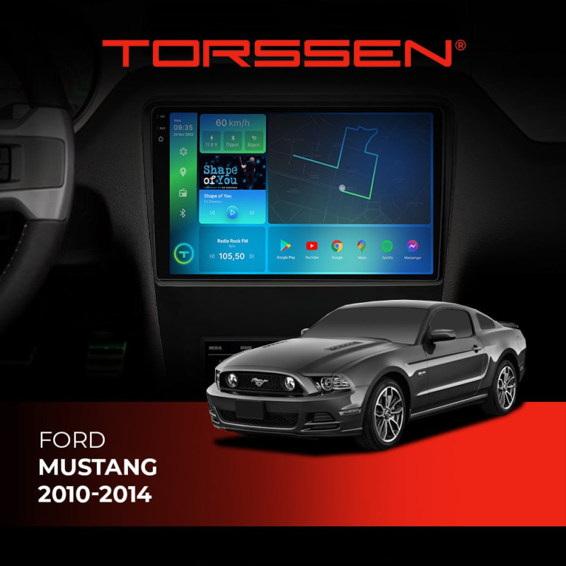 Штатна магнітола Torssen 2K Ford Mustang 2009-2014 FL9 4+64Gb 4G Carplay DSP