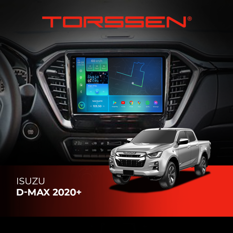 Штатна магнітола Torssen 2K Isuzu DMAX 2020+ FL9 4+64Gb 4G Carplay DSP	202305727