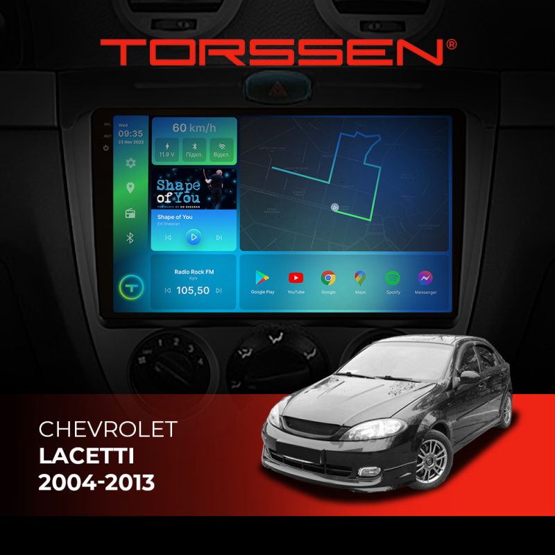 Штатна магнітола Torssen 2K Chevrolet Lacetti 04-13 FL9 4+64Gb 4G Carplay DSP