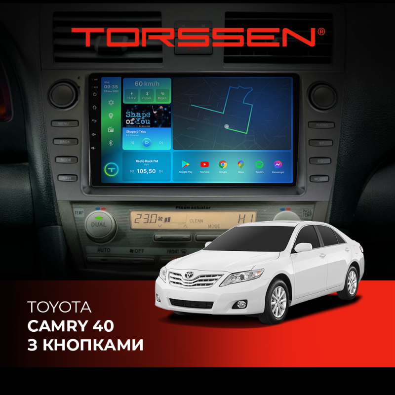 Штатная магнитола Torssen Toyota Camry 40 з кнопками F9332 4G Carplay DSP
