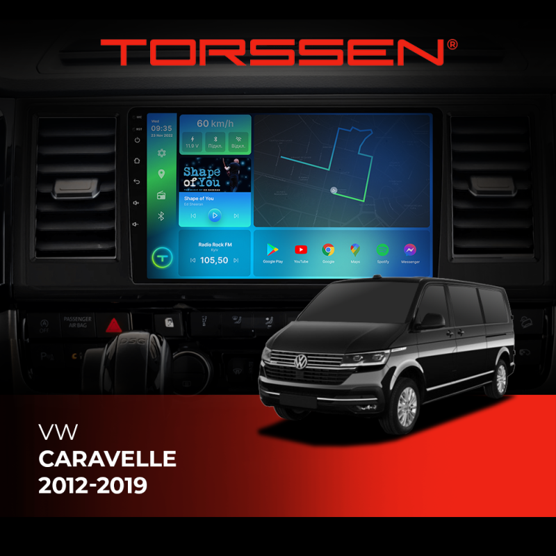 Штатна магнітола Torssen VW Caravelle 12-19 F9332 4G Carplay DSP