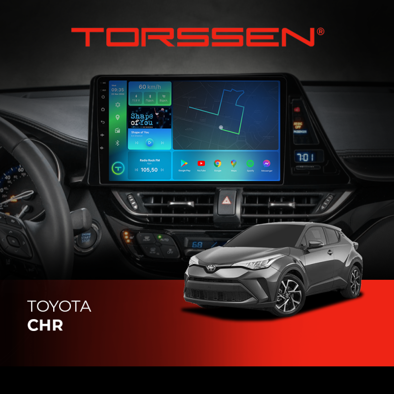 Штатна магнітола Torssen Toyota CHR F9332 4G Carplay